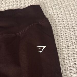 Gymshark Dark brown Leggings with White Logo